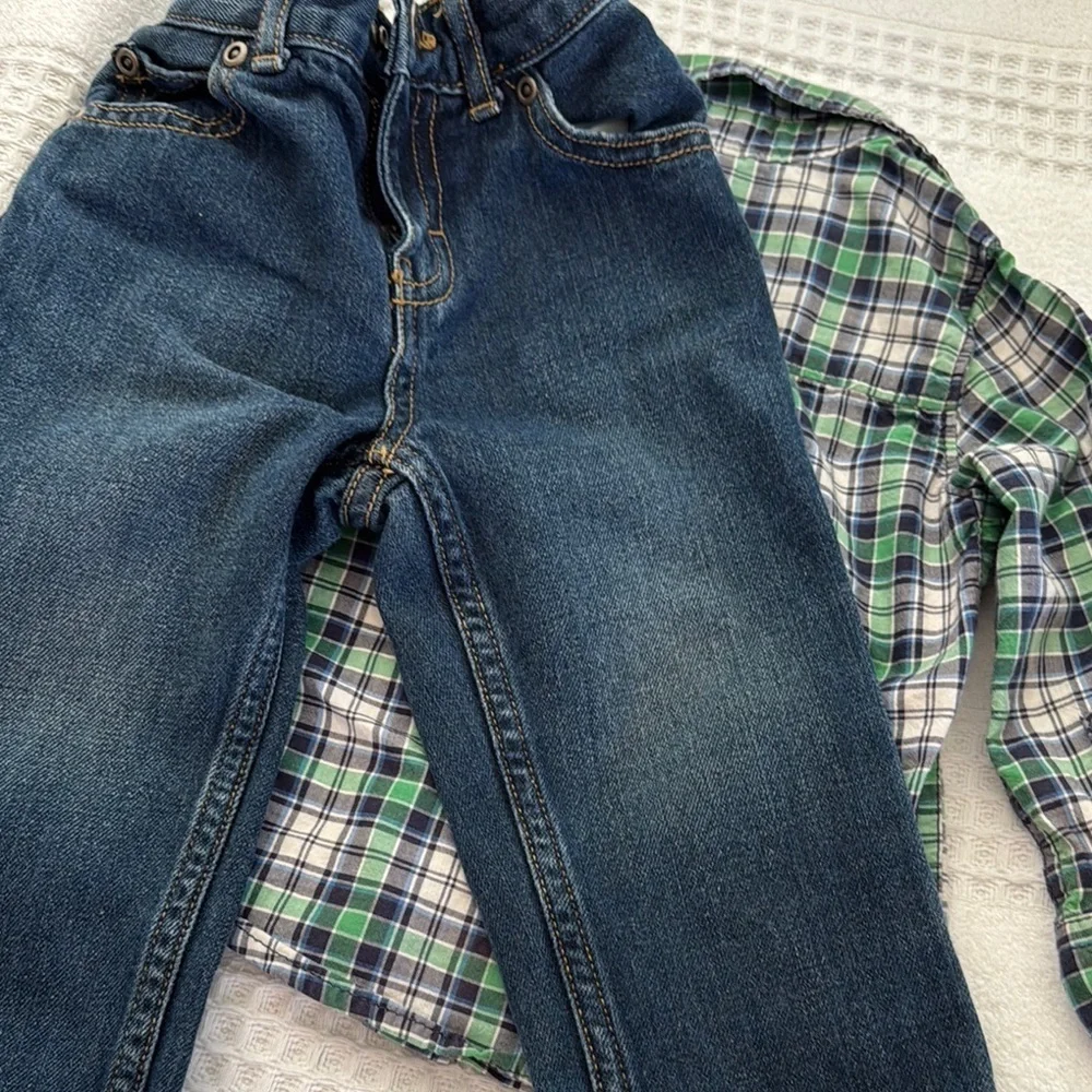 Carter's Green and Blue Plaid Shirt